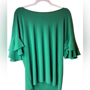 Green Ruffle Sleeve Women’s Top Perfect for Many Events and Activities